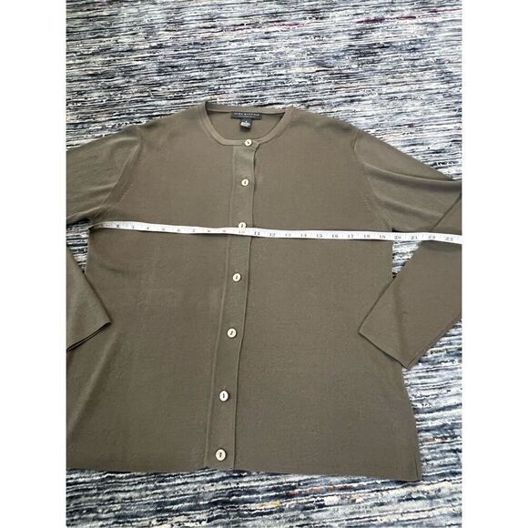 Alex Garfield grey button front cardigan silk sz S - Picture 5 of 7